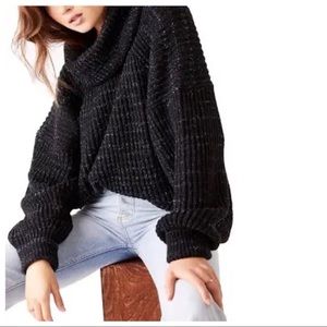 Free People Leo Tunic Blacklight Party Speckled Sweater Sz,  XS